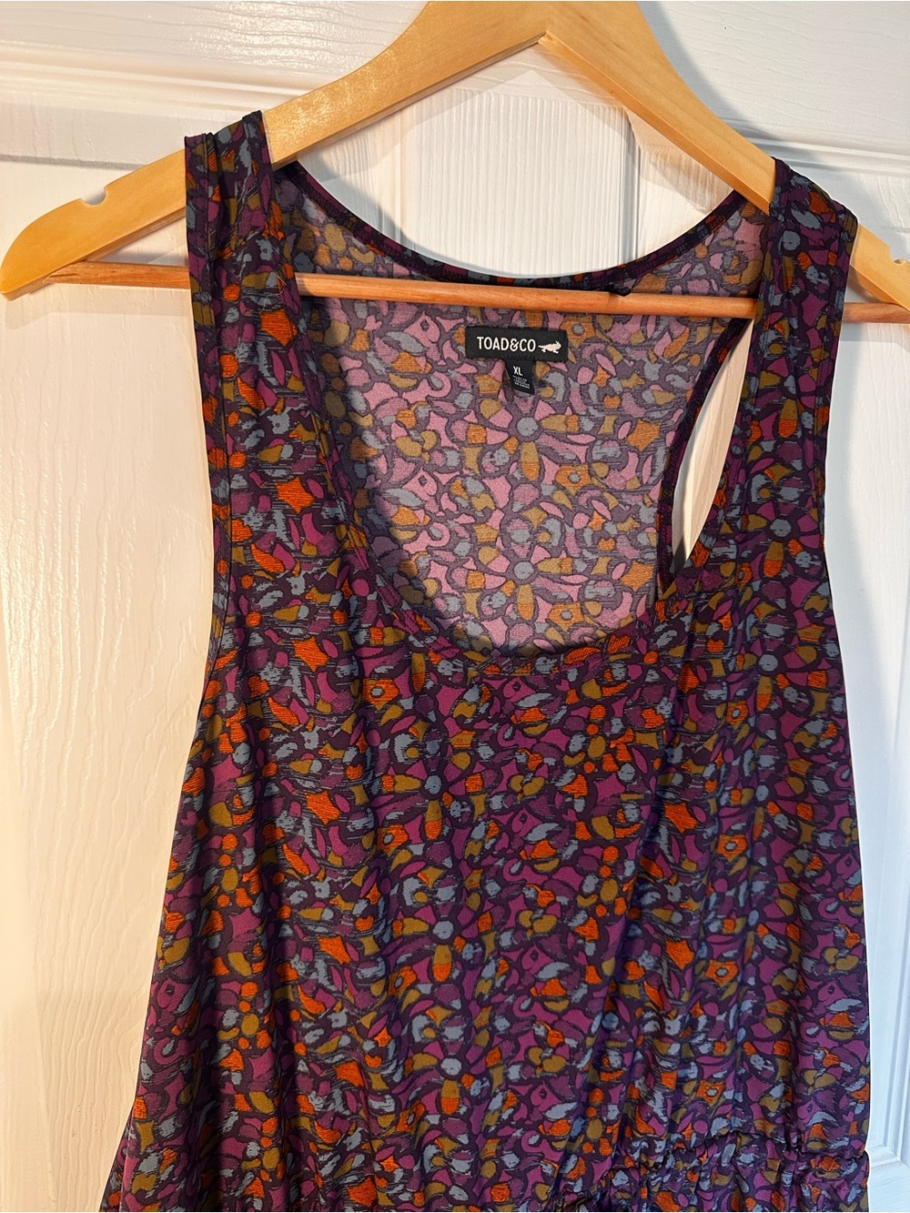 TOAD&CO Purple Floral Print Sleeveless Dress